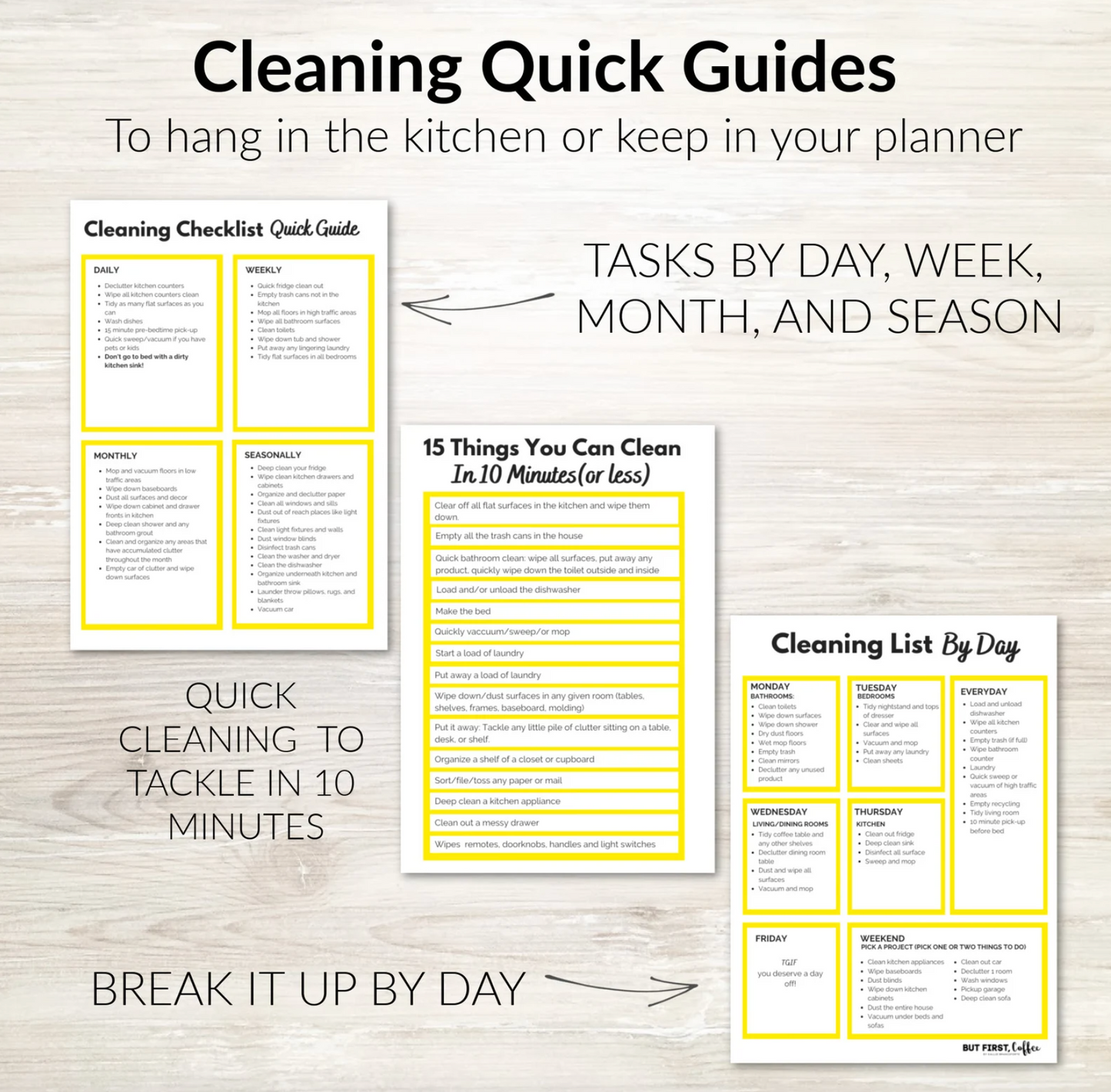 Cleaning Checklists and Schedules